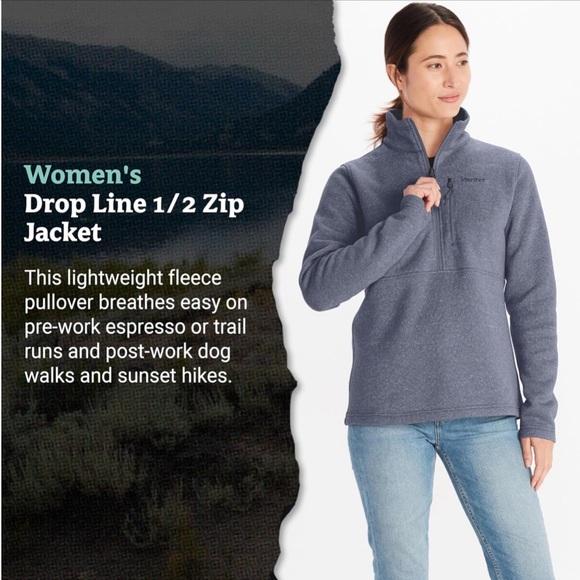 NWT - Marmot Drop Line 1/2 Zip Pullover Jacket in Steel Onyx - Size L - Picture 4 of 6
